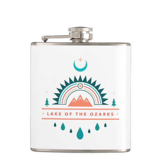 See des Ozarks boho Regenbogenmondes Flachmann (Vorderseite)