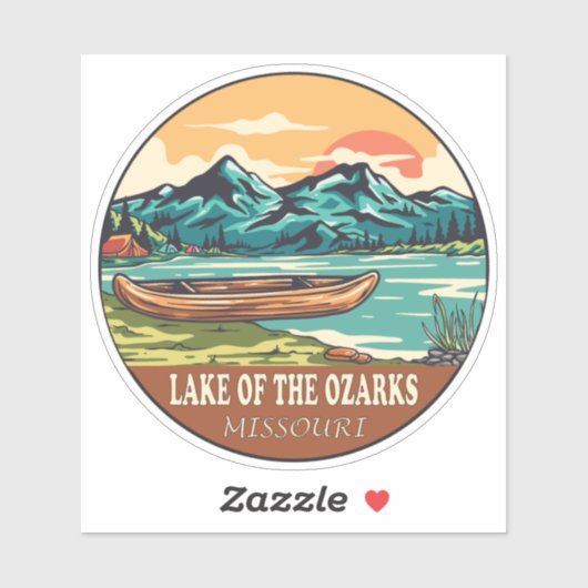 See des Ozarks Missouri-Bootsemblems Aufkleber (Blatt)