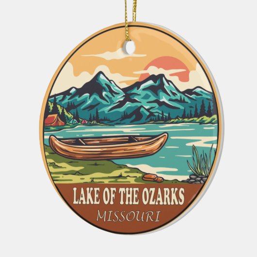 See des Ozarks Missouri-Bootsemblems Keramik Ornament (Links)