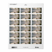 See-Dock mit Weidenbaum im Nebel Adressaufkleber (Vorne)