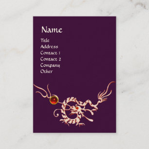 SEE DRACHE 2 RUBIN MONOGRAMM weiß rot violett Visitenkarte