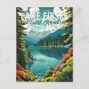 See Eibsee Deutschland Reise Kunst Vintage Postkarte
