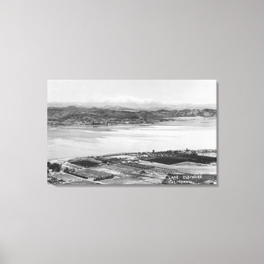 See Elsinore, CA Luftstadt und Seeblick Leinwanddruck (Vorderseite)