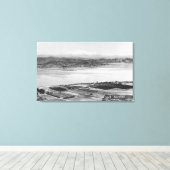 See Elsinore, CA Luftstadt und Seeblick Leinwanddruck (Insitu (Holzboden))