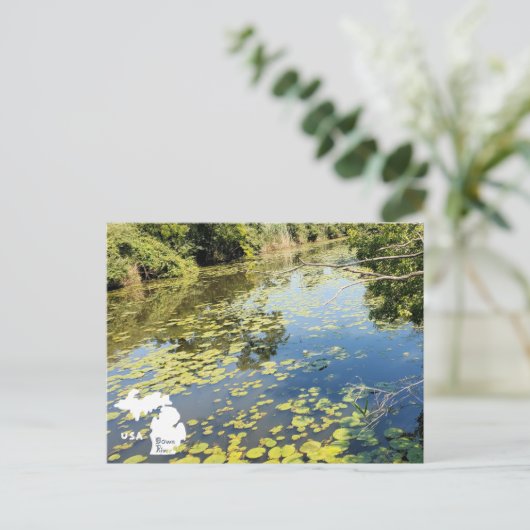 See Erie Metropark River View mit Logo Postkarte (Stehend Vorderseite)