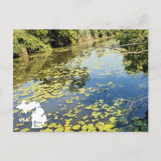 See Erie Metropark River View mit Logo Postkarte (Vorderseite)