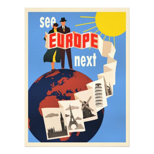 See Europe Next travel poster, Fotodruck (Vorne)