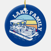 See Familienboot Wochenende Sommer Pontoon Boot Keramik Ornament (Hinten)
