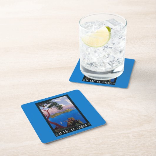 See Garda Reise-förderndes Plakat Rechteckiger Pappuntersetzer (Vor Ort)