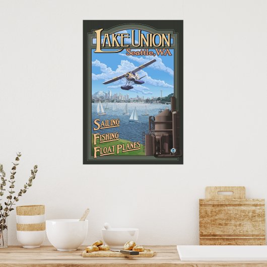 See Gewerkschaft Floating Flugzeug - Seattle, WA T Poster (Küche)