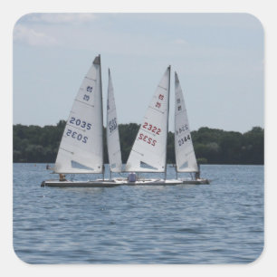 See-Harriet-Segelboote Quadratischer Aufkleber