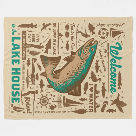 See-Haus-Muster Fleecedecke (Vorderseite (Horizontal))