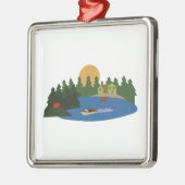 See-Haus Silbernes Ornament (Links)