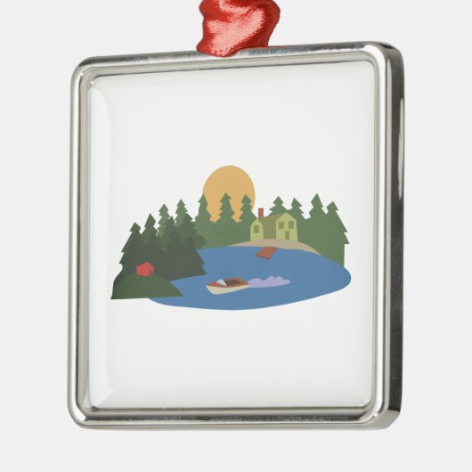 See-Haus Silbernes Ornament (Links)