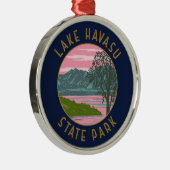 See Havasu Staat Park Retro Distressed Circle Ornament Aus Metall (Rechts)