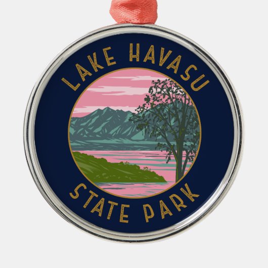 See Havasu Staat Park Retro Distressed Circle Ornament Aus Metall (Vorne)