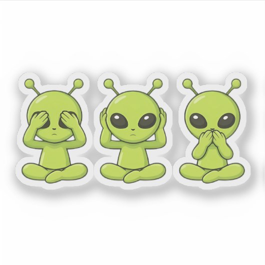 See, Hear, Speak No Evil Aufkleber (Vorderseite)