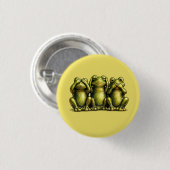 See Hear Speak No Evil Funny Frogs Button (Vorne & Hinten)
