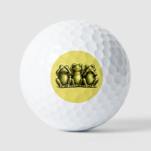 See Hear Speak No Evil Funny Frogs Golfball (Vorderseite)