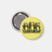 See Hear Speak No Evil Funny Frogs Magnet (Vorderseite/Rückseite)