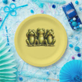 See Hear Speak No Evil Funny Frogs Pappteller (Party)