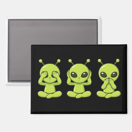 See, Hear, Speak No Evil Magnet (Vorderseite/Rückseite)