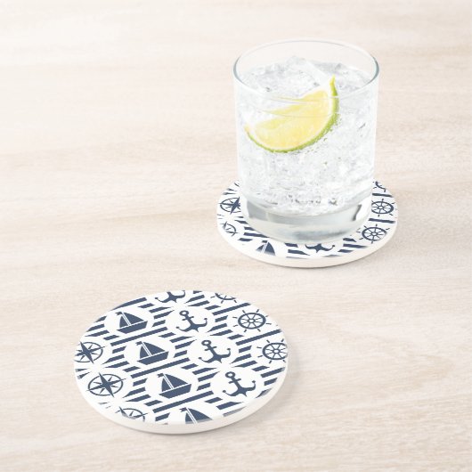 See im blauen Muster Sandstein Untersetzer (Seite)