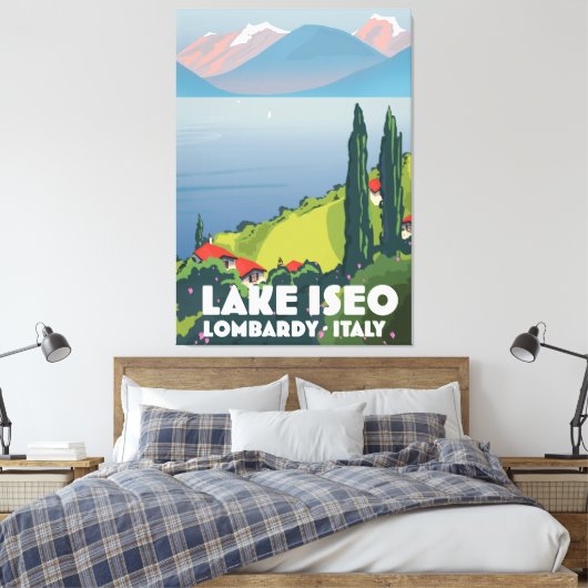 See Iseo, Lombardei Italien Reiseplakat Leinwanddruck (Insitu (Schlafzimmer))
