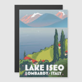 See Iseo, Lombardei Italien Reiseplakat Magnetkarte (Vorne/Hinten)