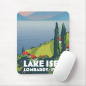 See Iseo, Lombardei Italien Reiseplakat Mousepad (Mit Mouse)