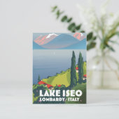 See Iseo, Lombardei Italien Reiseplakat Postkarte (Stehend Vorderseite)