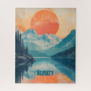 See Kaindy Almaty Kasachstan Retro-Reise Puzzle