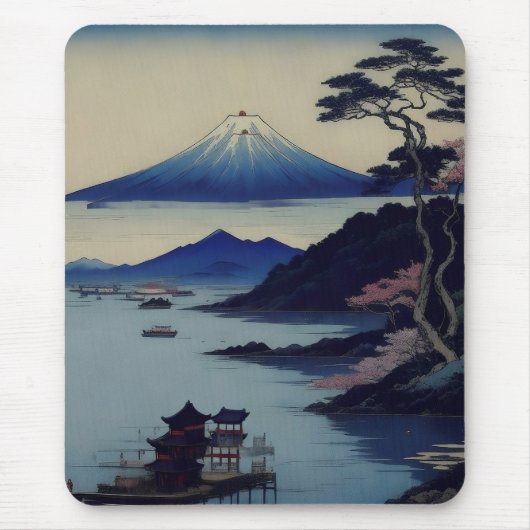See, Kiefer und Berg - Japan Mousepad (Vorne)