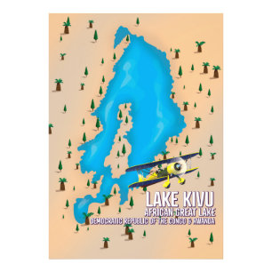 See Kivu Great African Lake Reise Karte. Fotodruck