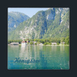 See Königssee Magnet<br><div class="desc">Ein Foto des Königssees mit der Pilgerkirche St. Bartholomä und dem Watzmann-Berg in Bayern, Europa ist auf diesem Andenkenmagneten zu sehen. Der Text ist anpassbar oder abnehmbar. Die Magnete machen ein Geschenk, oder ein persönliches Geschenk, um auf Ihrem Kühlschrank oder Aktenschrank zu bleiben. Dieser quadratische Magnet ist 2" x 2"...</div>