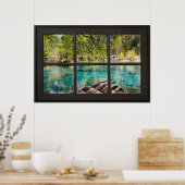 See - Lagunenlandschaft Schwarze Imitate FensterIl Poster (Küche)