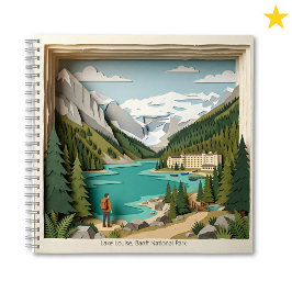 See Lake Louise Banff Kanada Papier Collage Dioram Notizblock