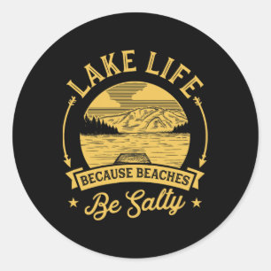 See Leben, weil Strände Salty Lake Life Familien Runder Aufkleber