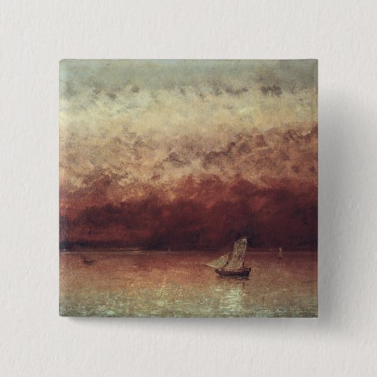 See Leman mit untergehender Sonne, c.1876 Button (Vorderseite)