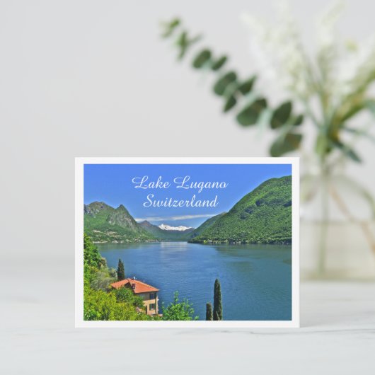 SEE LUGANO, SCHWEIZ POSTKARTE (Stehend Vorderseite)