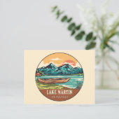 See Martin Alabama Boating Fishing Emblem Postkarte (Stehend Vorderseite)