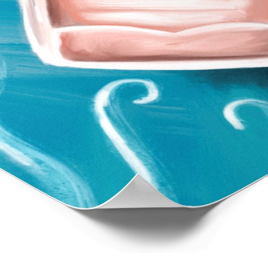 See mit Whales & Lilly Pads Ölgemälde Poster (Ecke)