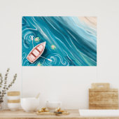 See mit Whales & Lilly Pads Ölgemälde Poster (Küche)