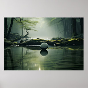 See Nebel Ruhe Friedliche Natur Poster