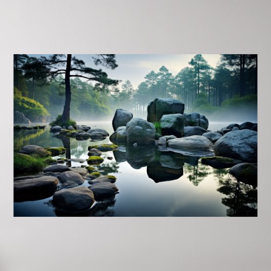 See Nebel Ruhe Friedliche Natur Poster (Vorne)