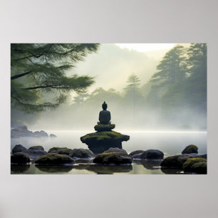 See Nebel Ruhe Friedliche Natur Poster