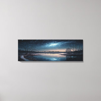 See Night Starry Sky Landschaft Leinwanddruck