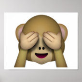 See No Evil Monkey - Emoji Poster (Vorne)