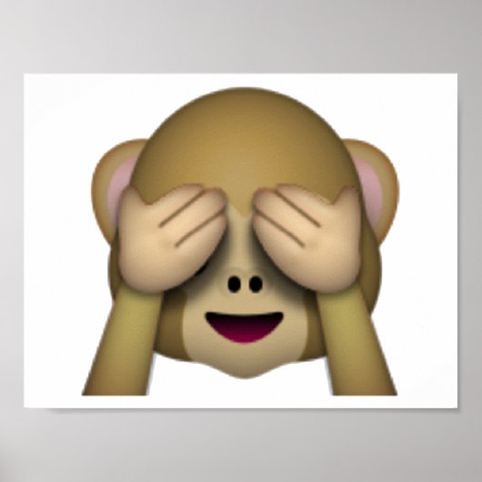 See No Evil Monkey - Emoji Poster (Vorne)