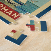 See-normannisches Segelboot-Vintage Reise Puzzle (Seite)